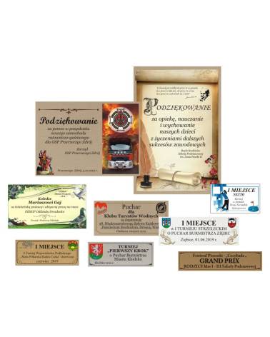 TABLICZKA Z DOWOLNYM TEKSTEM I GRAFIKĄ - PRZYKŁADY